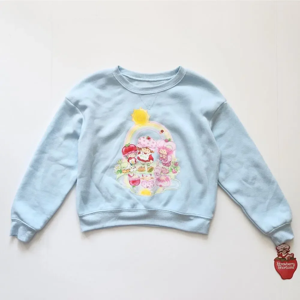 Strawberry Shortcake Kids Crewneck Sweatshirt NWT – Light Blue🍓🌈